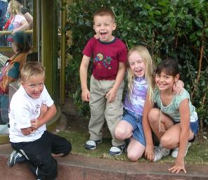 Wyatt, PierceAllen, Sabrina and Jenna at Disney Land