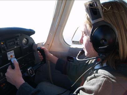 Sabrina Flying a Piper Arrow